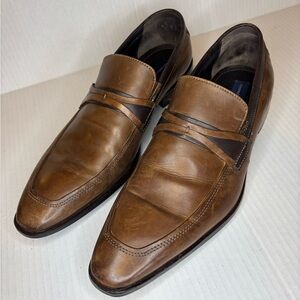 Giorgio Brutini Tan Leather Slip-On Loafers